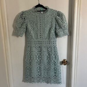Lace Dress in Robin Egg blue.